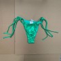 Moschino Metallic Green String Bikini Bottom