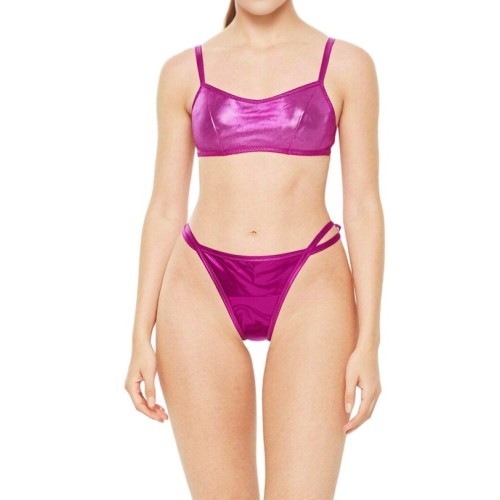 Moschino Metallic Purple Bikini Bottom