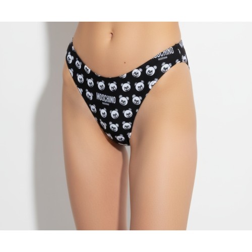 Moschino Bear Print Bikini Bottom Black