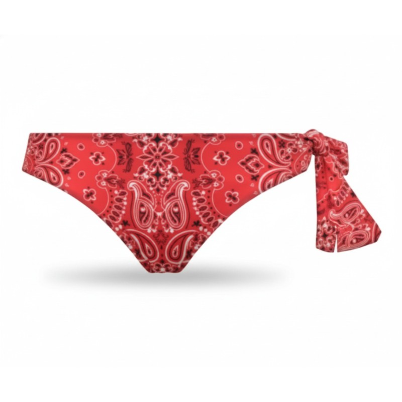Moschino Red Paisley Bikini Bottom