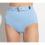 Moschino Belted High Waisted Bikini Bottom Blue