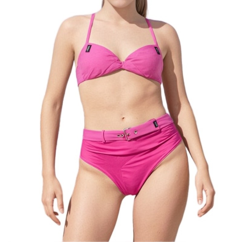 Moschino Twist Front Bikini Set Pink