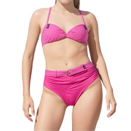 Moschino Twist Front Bikini Set Pink