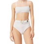 Moschino Belted High-Waist Bikini Bottom White
