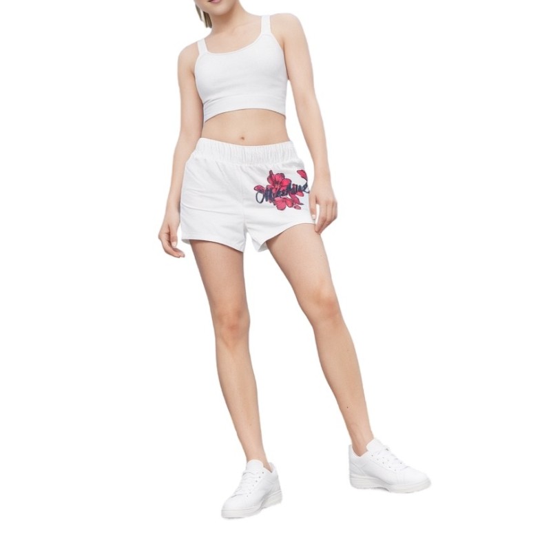 Moschino Floral Logo Beach Shorts White
