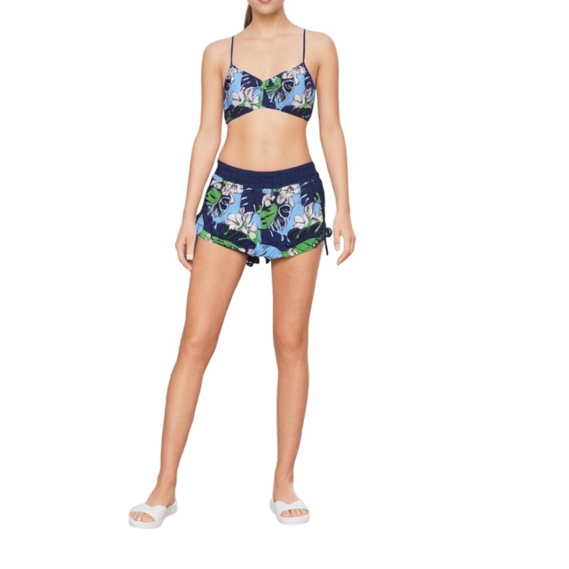 Moschino Floral Print Beach Shorts Navy