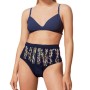 Moschino Navy Leopard Panel Bikini Bottom