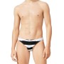 Moschino Striped Bikini Bottom Black White