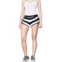 Moschino Striped High Waist Beach Shorts Black White