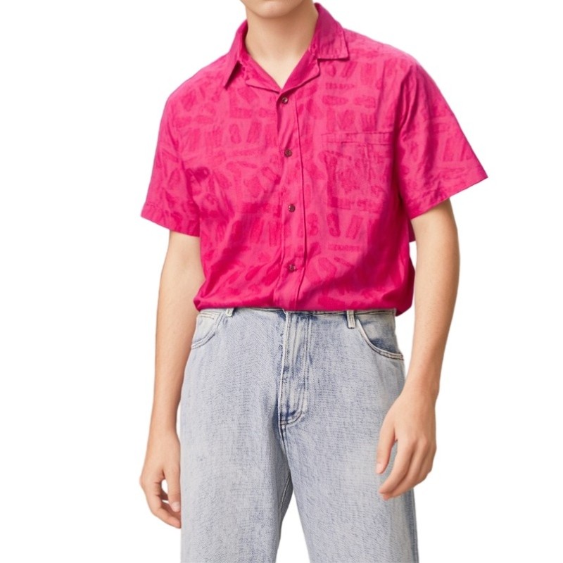 Moschino Logo Print Short Sleeve Shirt Pink