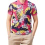 Moschino Tropical Floral Polo Shirt Pink