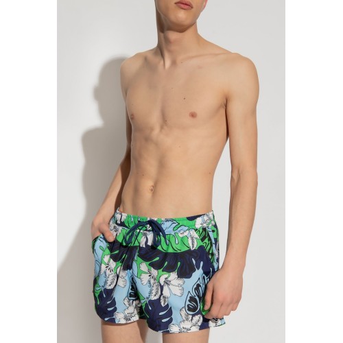 Moschino Tropical Floral Swim Shorts Green