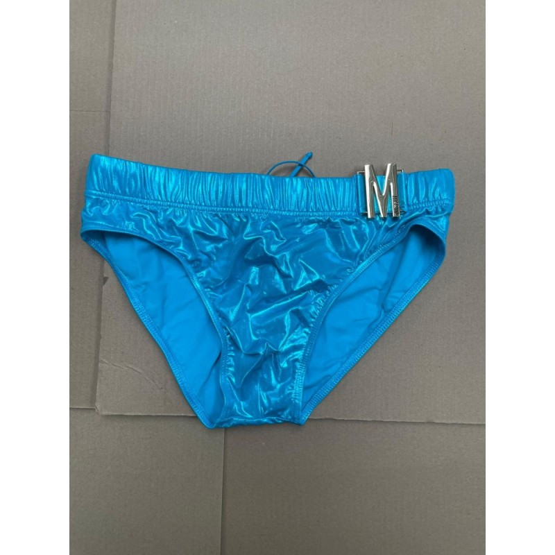 Moschino Blue Metallic Swim Briefs
