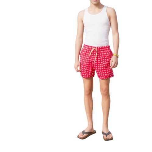 Moschino Skull Print Swim Shorts Pink