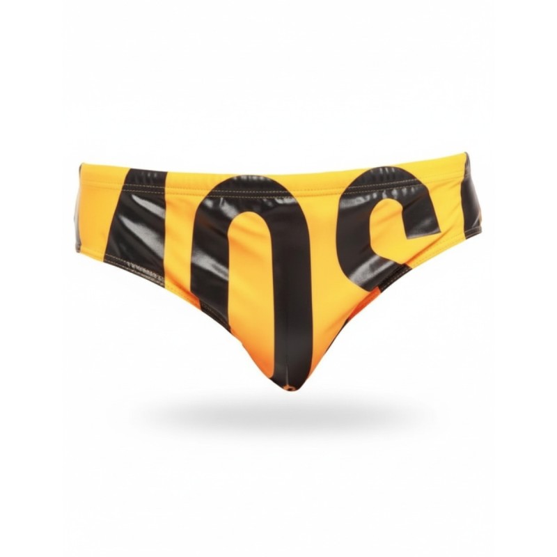 Moschino Logo Print Swim Brief Yellow