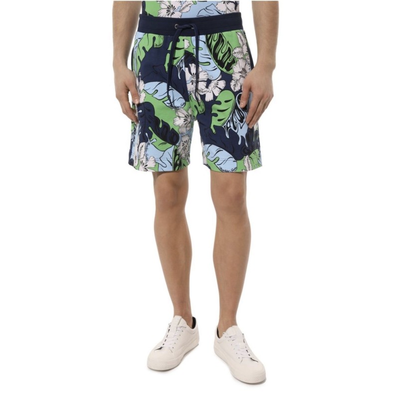 Moschino Tropical Floral Beach Shorts Navy