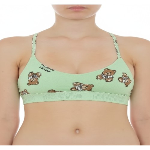 Moschino Teddy Bear Print Bralette Green