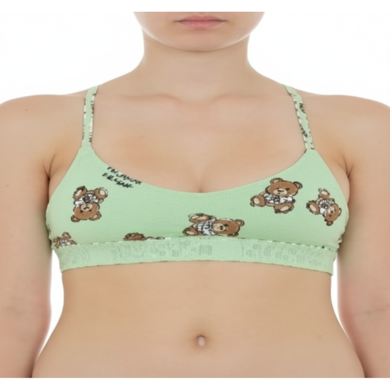 Moschino Teddy Bear Print Bralette Green