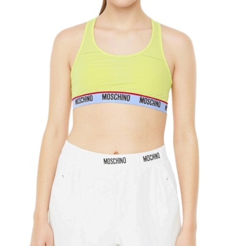 Moschino Logo Band Yellow Sports Bra