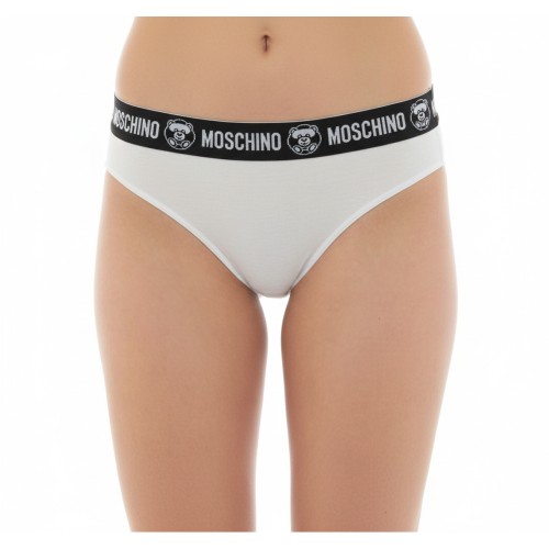 Moschino Logo Band Brief White