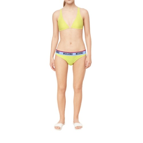 Moschino Logo Band Bikini Set Yellow