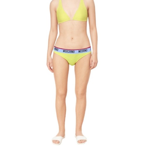 Moschino Logo Band Bikini Set Yellow