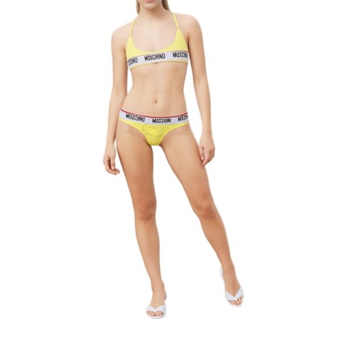 Moschino Logo Band Yellow Thong 2-Pack