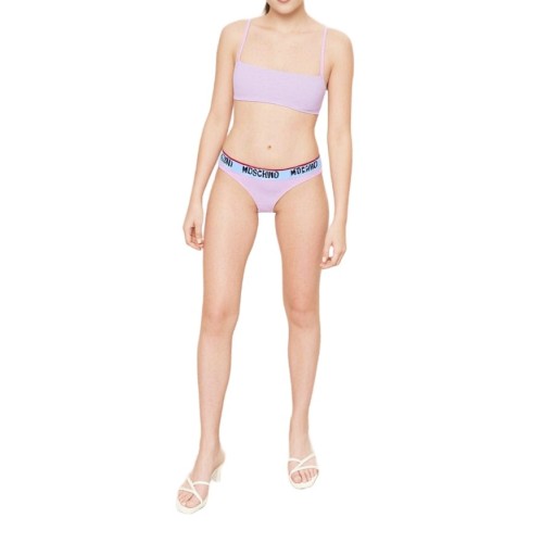 Moschino Logo Band Pink Thong Set