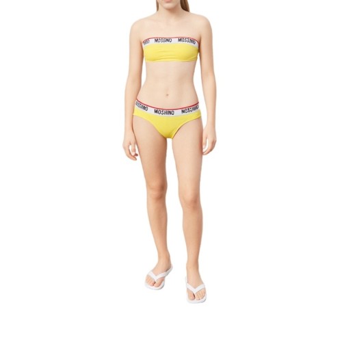 Moschino Logo Band Yellow Bikini Set