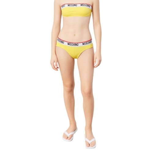 Moschino Logo Band Yellow Bikini Set