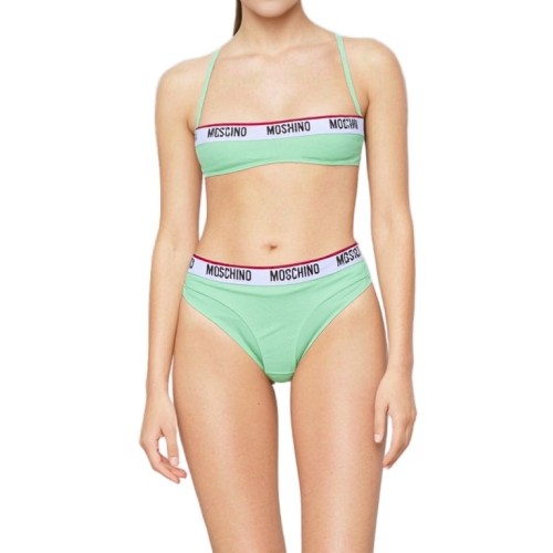 Moschino Branded Logo Bikini Set Green