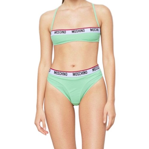 Moschino Branded Logo Bikini Set Green