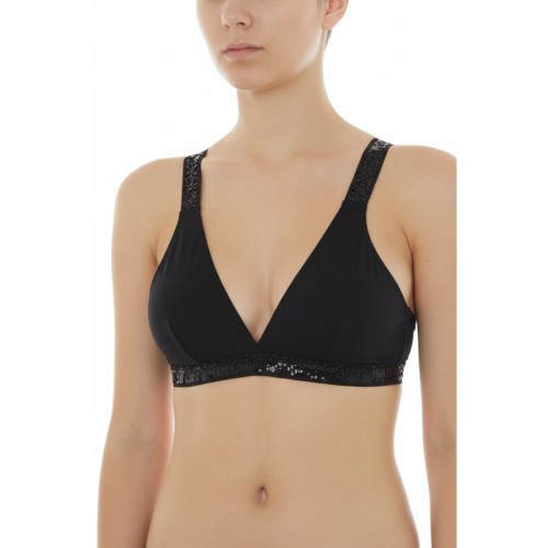 Moschino Black Lace Triangle Bra