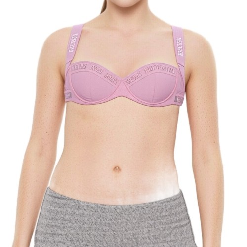 Moschino Logo Underwire Bra Pink