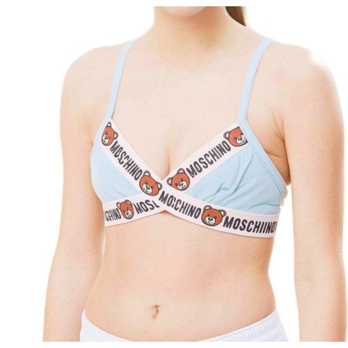Moschino Teddy Bear Logo Bra Light Blue