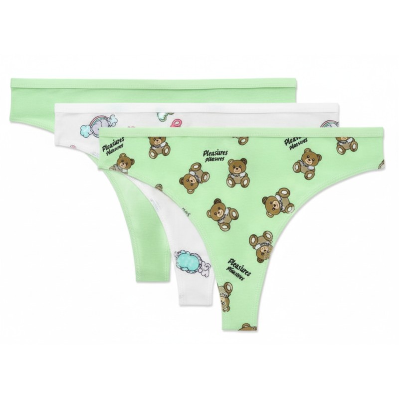 Moschino Teddy Bear Print Thong Green