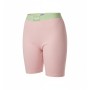 Moschino Pink Ribbed Cycling Shorts Green Waistband