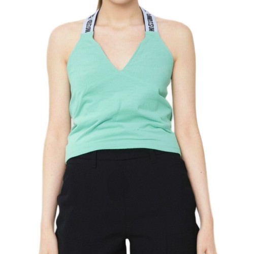 Moschino Logo Halter Vest Green