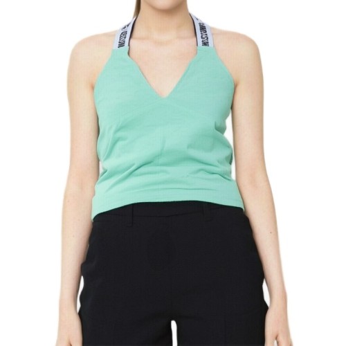 Moschino Logo Halter Vest Green