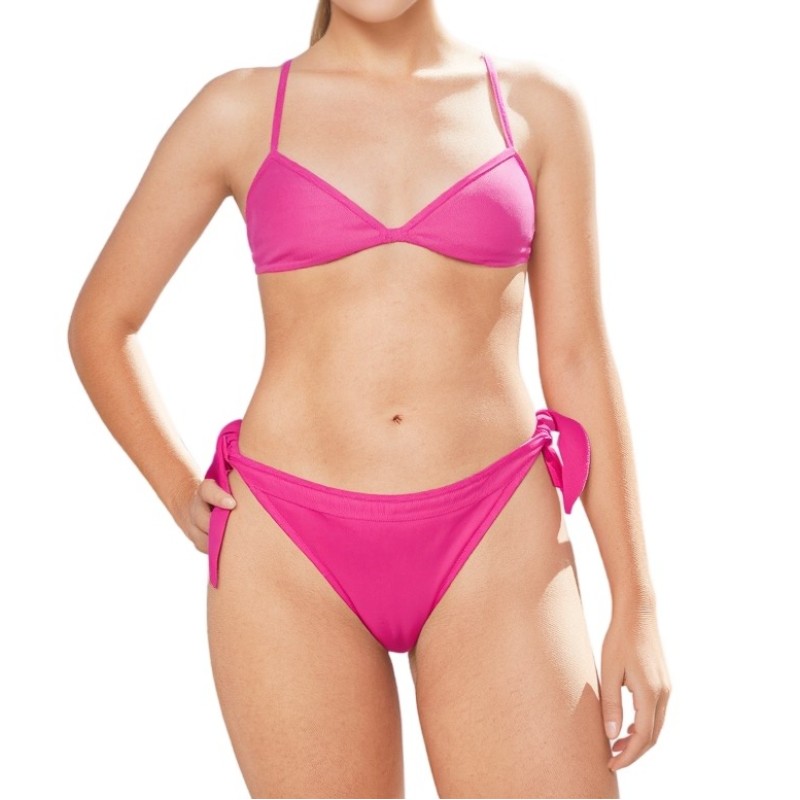 Moschino String Tie Bikini Bottom Fuchsia