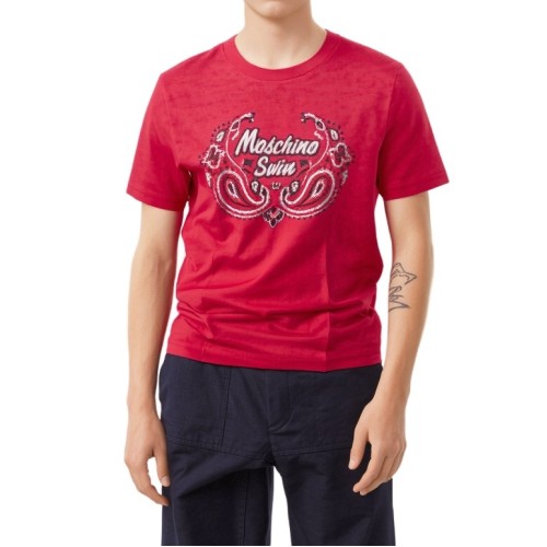 Moschino Swim Ornate Logo T-shirt Red