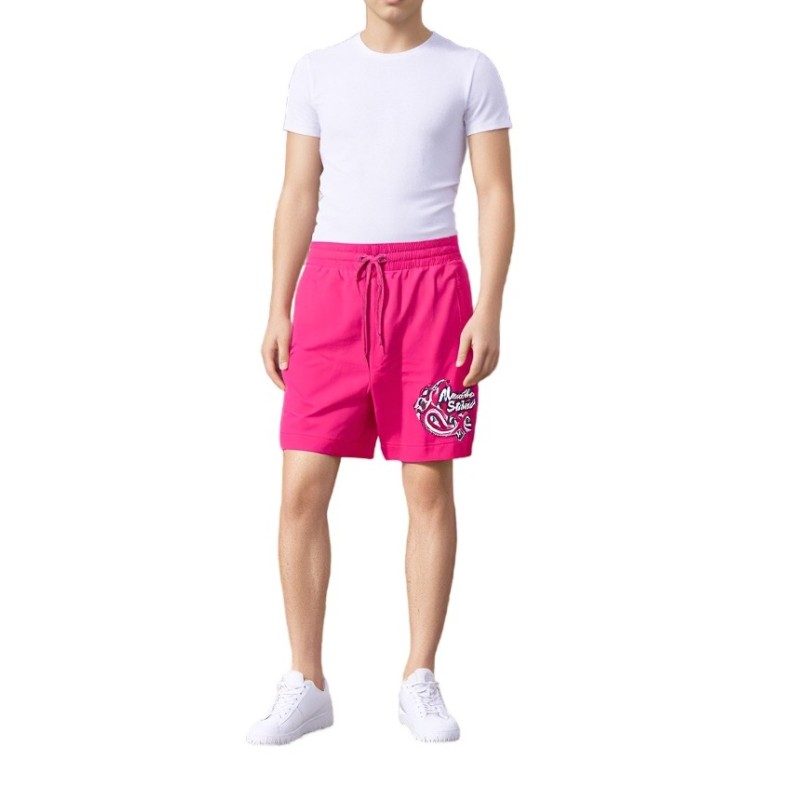 Moschino Logo Print Swim Shorts Pink