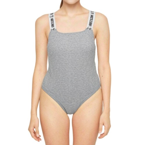 Moschino Logo Strap Bodysuit Grey