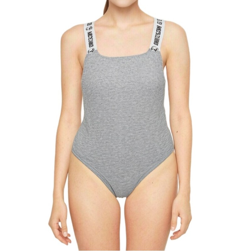 Moschino Logo Strap Bodysuit Grey