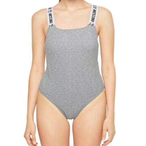 Moschino Logo Strap Bodysuit Grey