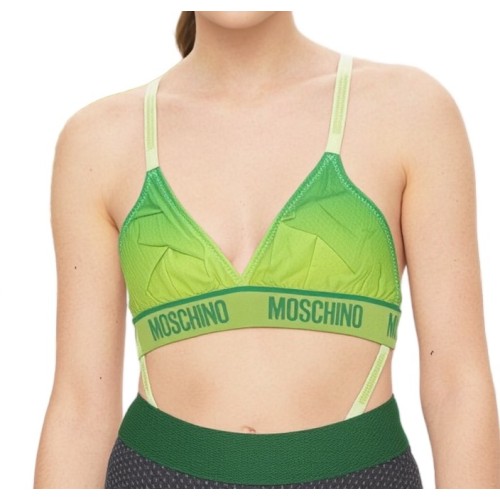 Moschino Triangle Logo Sports Bra Green