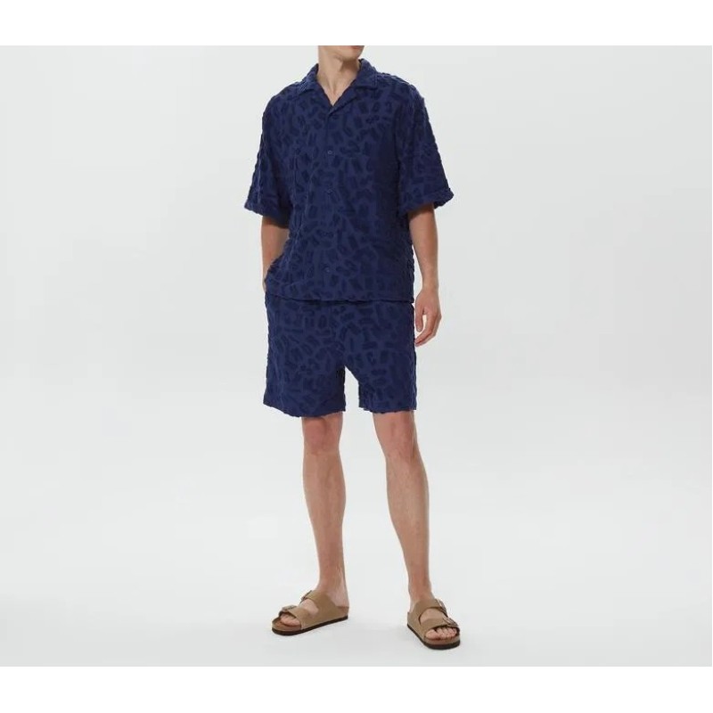 Moschino Navy Paisley Short Sleeve Shirt