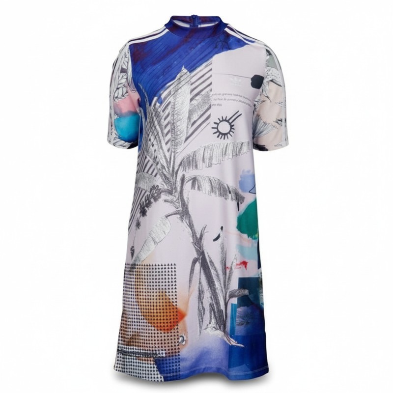 Adidas Tropical Print Shift Dress Multicolour