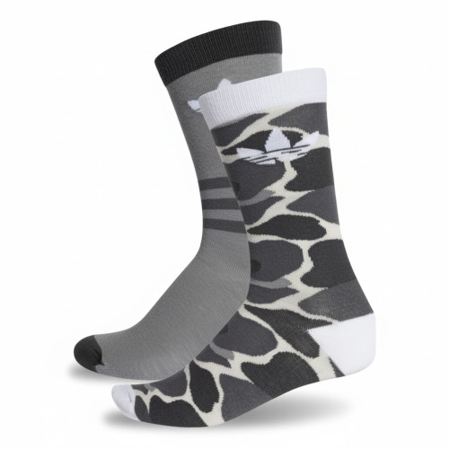 Adidas Trefoil Crew Socks Grey White