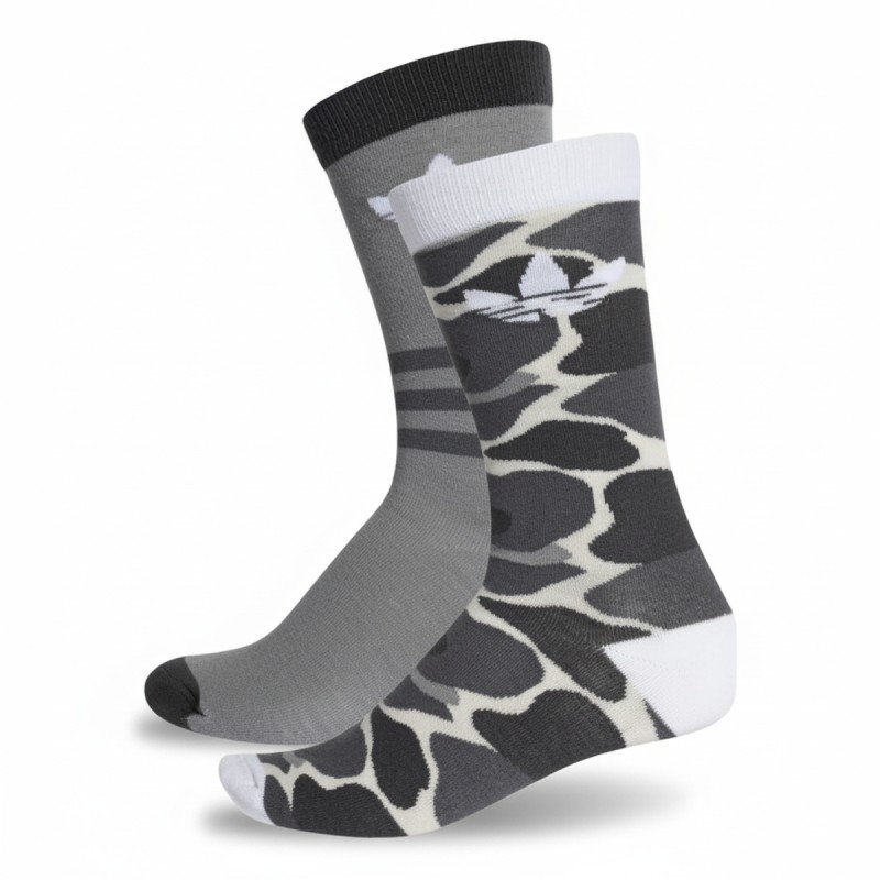 Adidas Trefoil Crew Socks Grey White